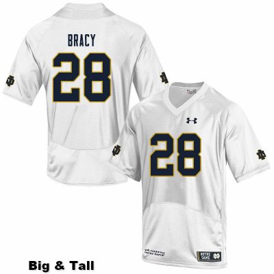 Notre Dame Fighting Irish Men's TaRiq Bracy #28 White Under Armour Authentic Stitched Big & Tall College NCAA Football Jersey GFM7299CX